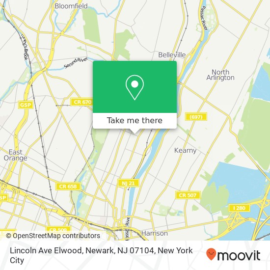 Lincoln Ave Elwood, Newark, NJ 07104 map