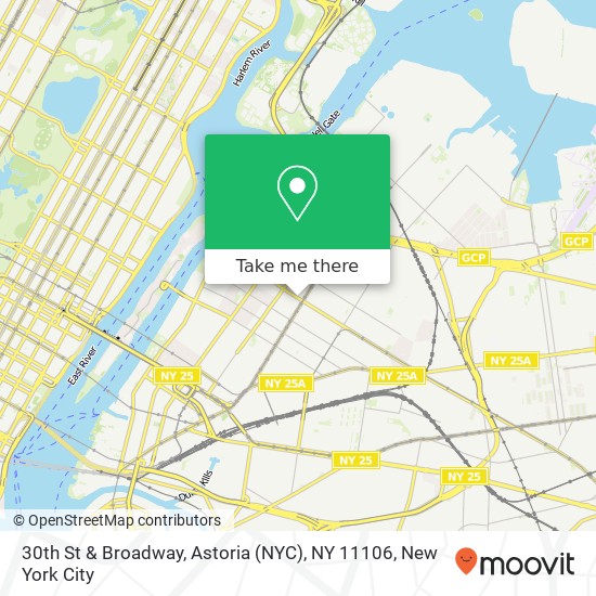 Mapa de 30th St & Broadway, Astoria (NYC), NY 11106