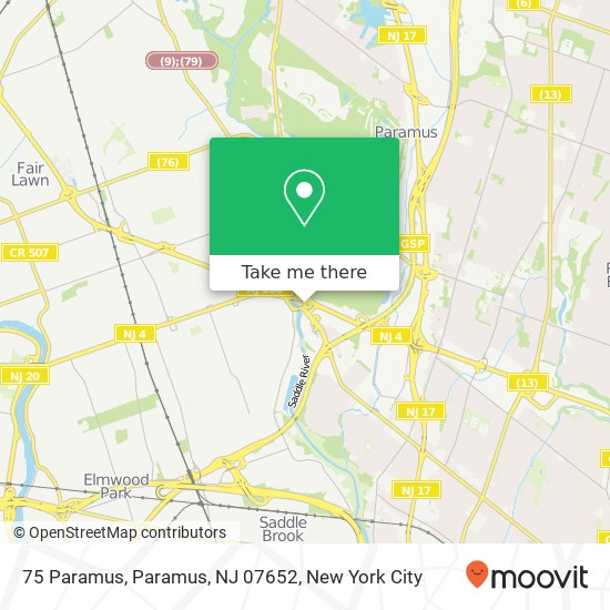 Mapa de 75 Paramus, Paramus, NJ 07652