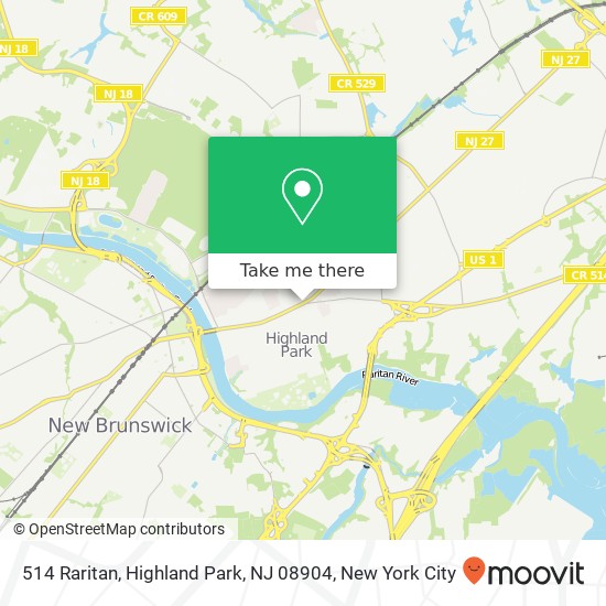 Mapa de 514 Raritan, Highland Park, NJ 08904