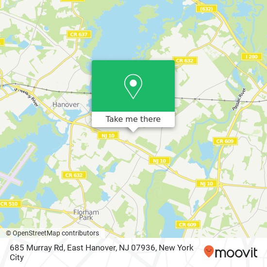 Mapa de 685 Murray Rd, East Hanover, NJ 07936