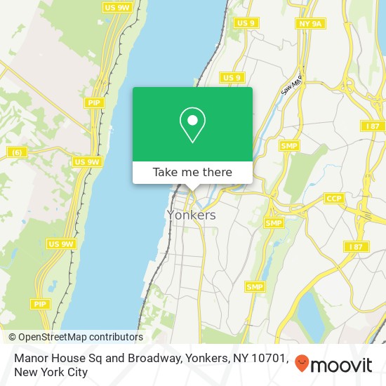 Mapa de Manor House Sq and Broadway, Yonkers, NY 10701