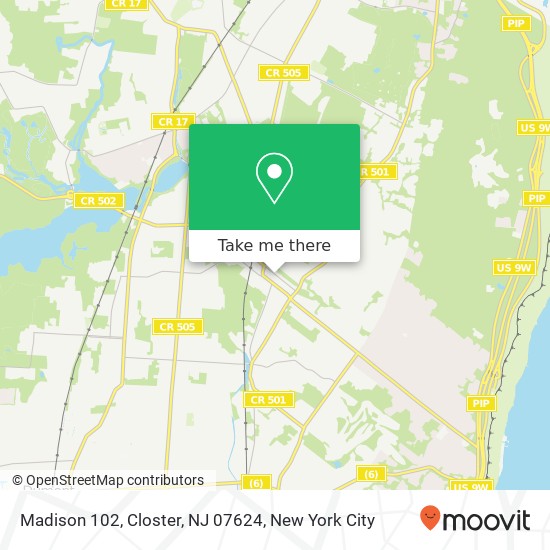 Mapa de Madison 102, Closter, NJ 07624