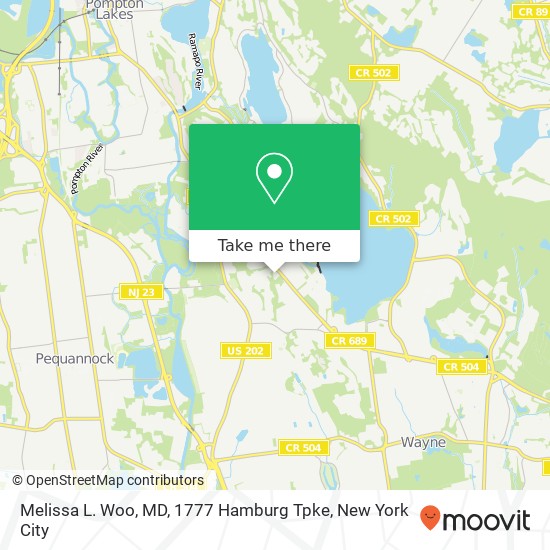 Mapa de Melissa L. Woo, MD, 1777 Hamburg Tpke