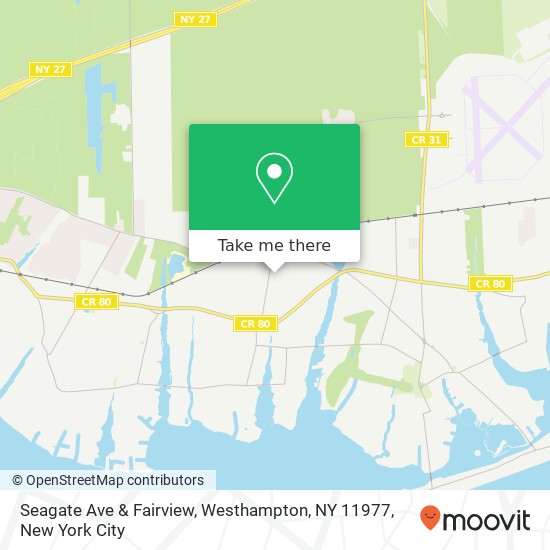 Mapa de Seagate Ave & Fairview, Westhampton, NY 11977