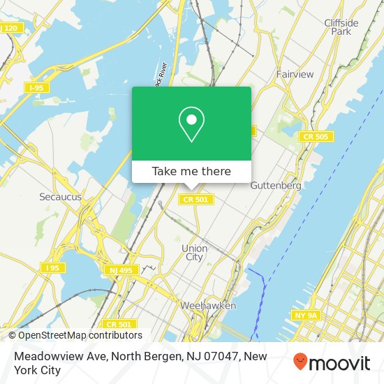 Meadowview Ave, North Bergen, NJ 07047 map