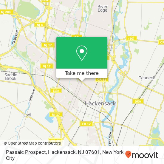 Passaic Prospect, Hackensack, NJ 07601 map
