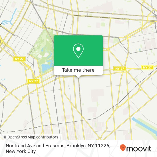 Mapa de Nostrand Ave and Erasmus, Brooklyn, NY 11226