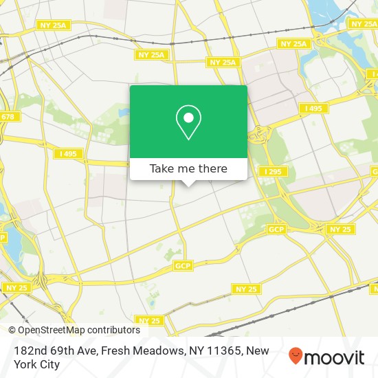 Mapa de 182nd 69th Ave, Fresh Meadows, NY 11365