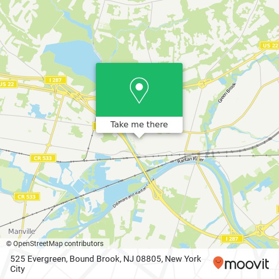 525 Evergreen, Bound Brook, NJ 08805 map