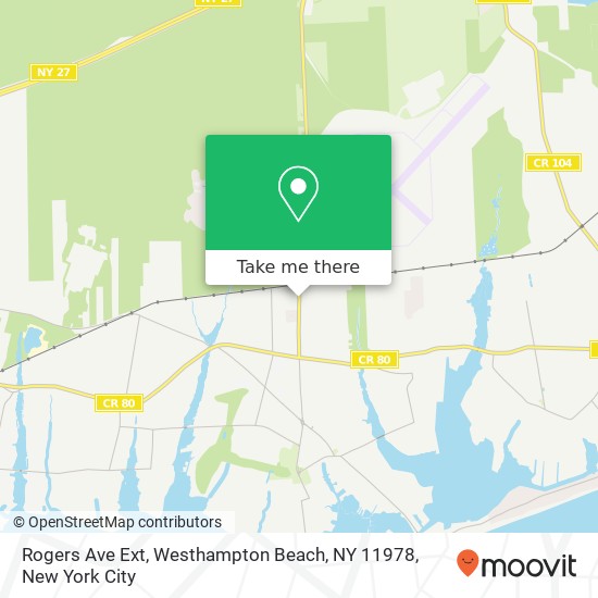 Mapa de Rogers Ave Ext, Westhampton Beach, NY 11978