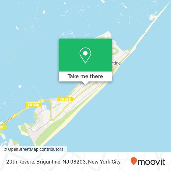 Mapa de 20th Revere, Brigantine, NJ 08203