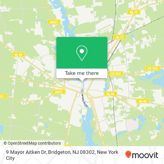 Mapa de 9 Mayor Aitken Dr, Bridgeton, NJ 08302