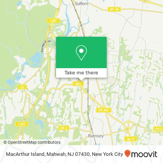 Mapa de MacArthur Island, Mahwah, NJ 07430