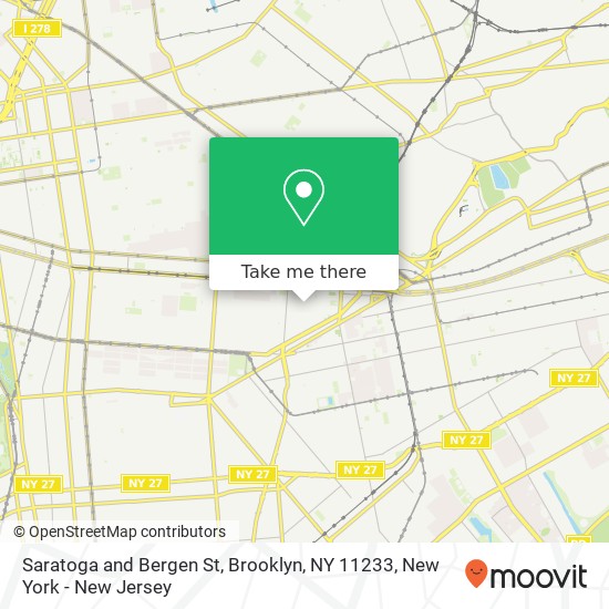 Saratoga and Bergen St, Brooklyn, NY 11233 map