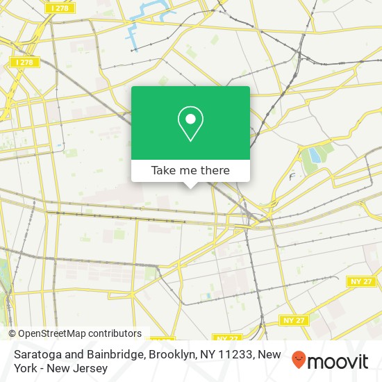 Mapa de Saratoga and Bainbridge, Brooklyn, NY 11233