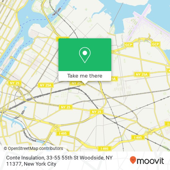 Mapa de Conte Insulation, 33-55 55th St Woodside, NY 11377