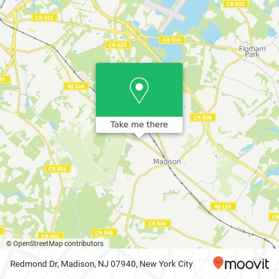 Mapa de Redmond Dr, Madison, NJ 07940