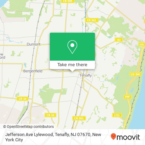 Mapa de Jefferson Ave Lylewood, Tenafly, NJ 07670