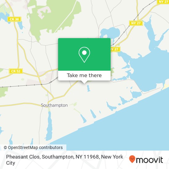 Mapa de Pheasant Clos, Southampton, NY 11968