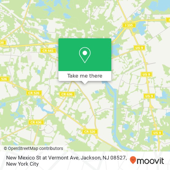 Mapa de New Mexico St at Vermont Ave, Jackson, NJ 08527