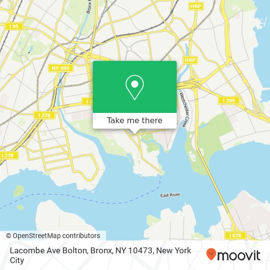 Mapa de Lacombe Ave Bolton, Bronx, NY 10473