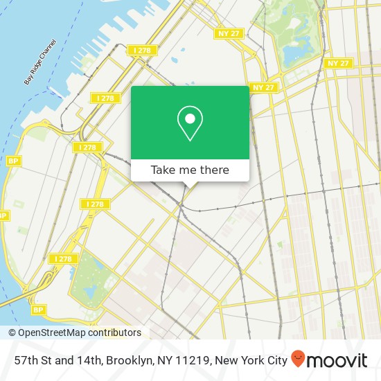 Mapa de 57th St and 14th, Brooklyn, NY 11219