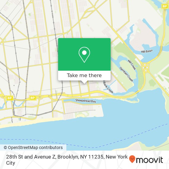 Mapa de 28th St and Avenue Z, Brooklyn, NY 11235