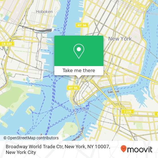 Broadway World Trade Ctr, New York, NY 10007 map