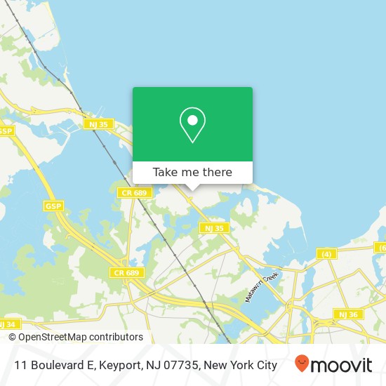 Mapa de 11 Boulevard E, Keyport, NJ 07735