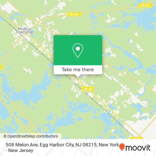 Mapa de 508 Melon Ave, Egg Harbor City, NJ 08215