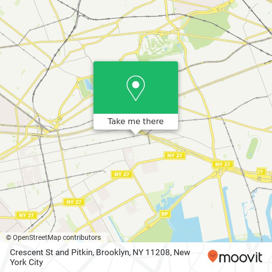 Mapa de Crescent St and Pitkin, Brooklyn, NY 11208