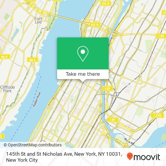 145th St and St Nicholas Ave, New York, NY 10031 map