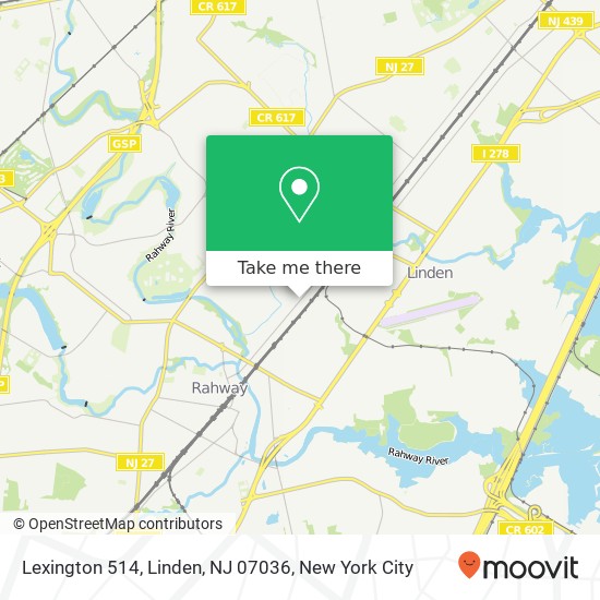Mapa de Lexington 514, Linden, NJ 07036
