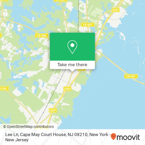 Mapa de Lee Ln, Cape May Court House, NJ 08210