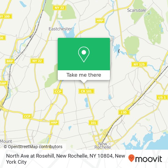 Mapa de North Ave at Rosehill, New Rochelle, NY 10804