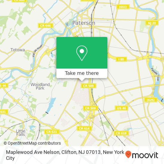 Maplewood Ave Nelson, Clifton, NJ 07013 map