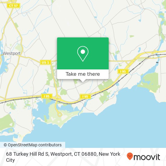 Mapa de 68 Turkey Hill Rd S, Westport, CT 06880