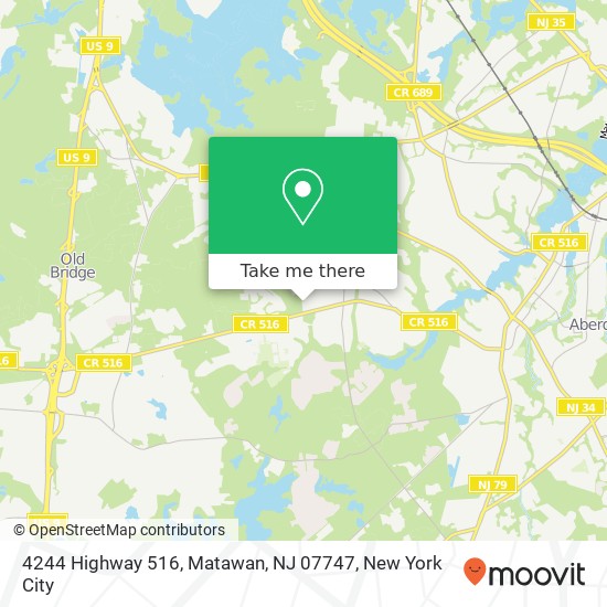 Mapa de 4244 Highway 516, Matawan, NJ 07747