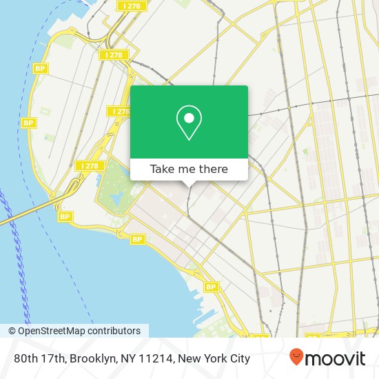 Mapa de 80th 17th, Brooklyn, NY 11214