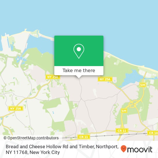Bread and Cheese Hollow Rd and Timber, Northport, NY 11768 map
