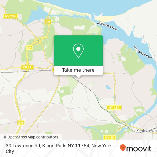 Mapa de 30 Lawrence Rd, Kings Park, NY 11754