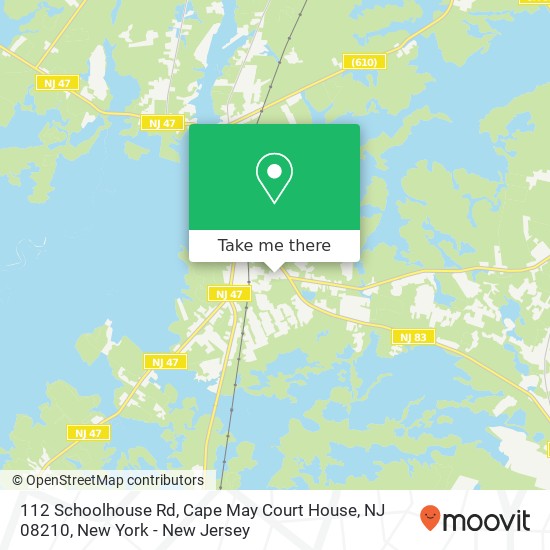 Mapa de 112 Schoolhouse Rd, Cape May Court House, NJ 08210