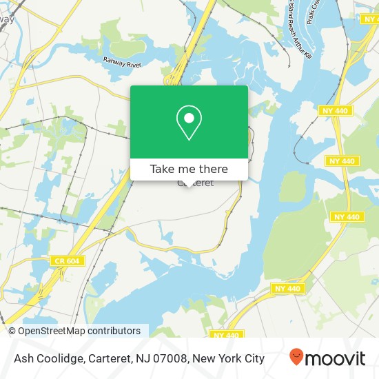 Mapa de Ash Coolidge, Carteret, NJ 07008