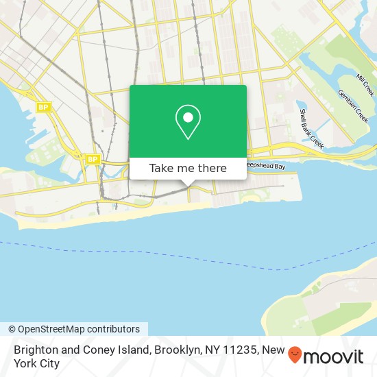 Mapa de Brighton and Coney Island, Brooklyn, NY 11235