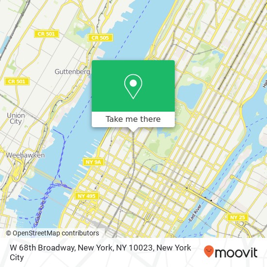 Mapa de W 68th Broadway, New York, NY 10023