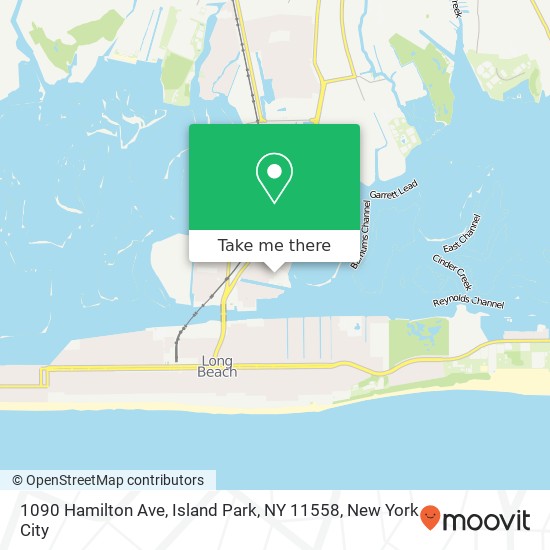 Mapa de 1090 Hamilton Ave, Island Park, NY 11558