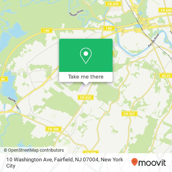 Mapa de 10 Washington Ave, Fairfield, NJ 07004
