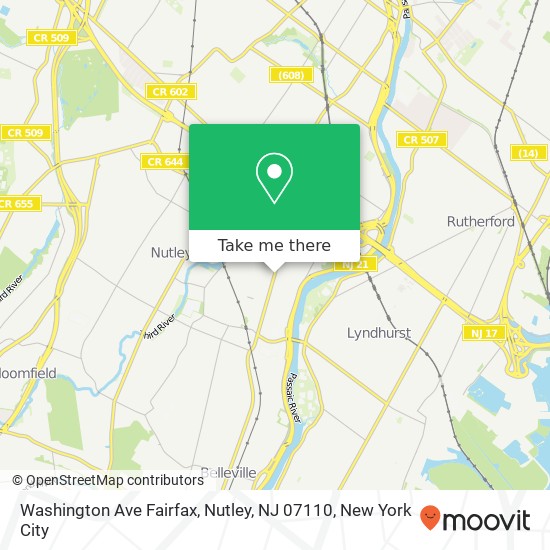 Washington Ave Fairfax, Nutley, NJ 07110 map