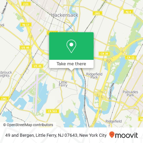 49 and Bergen, Little Ferry, NJ 07643 map